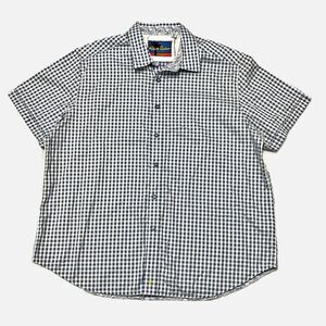 Robert Graham Blue Check/Gingham Short Sleeve Shirt Size 3XL